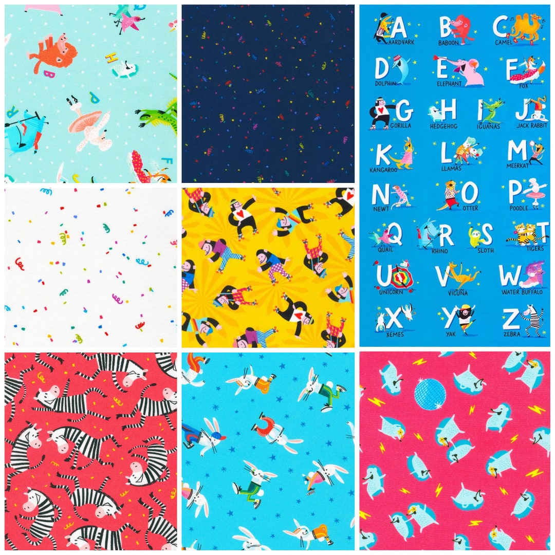 ABC Dance - Fat Quarter 8pc/bundle - by Hello!lucky for Robert