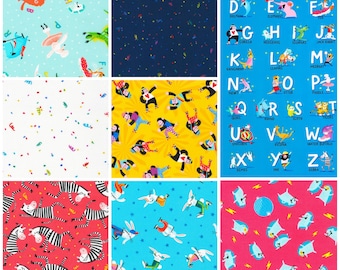 ABC Dance - Fat Quarter 8pc/bundle - By Hello!Lucky For Robert Kaufman Fabrics - Sold By The Bundle - In Stock Ships Today