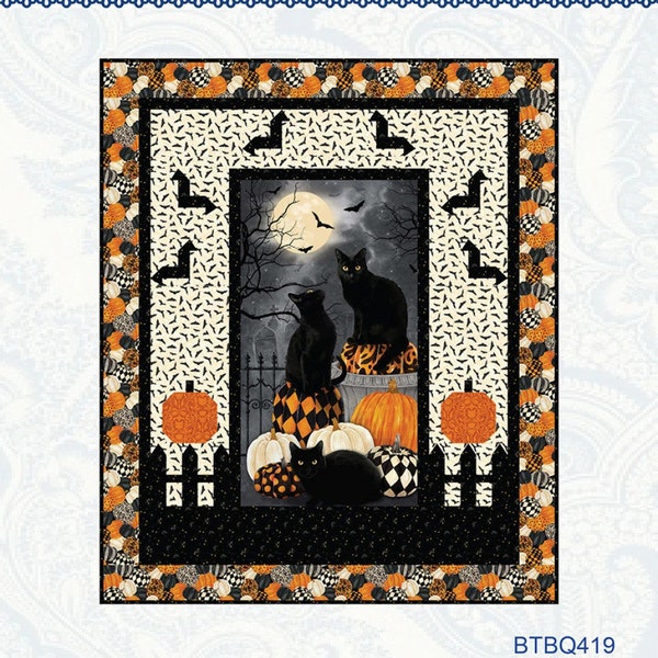 Hallow's Eve - Batty Night 58" x 68" Quilt Kit - by Cerrito Creek Studio for Northcott Fabrics - Sold By The Kit - In Stock and Ships Today