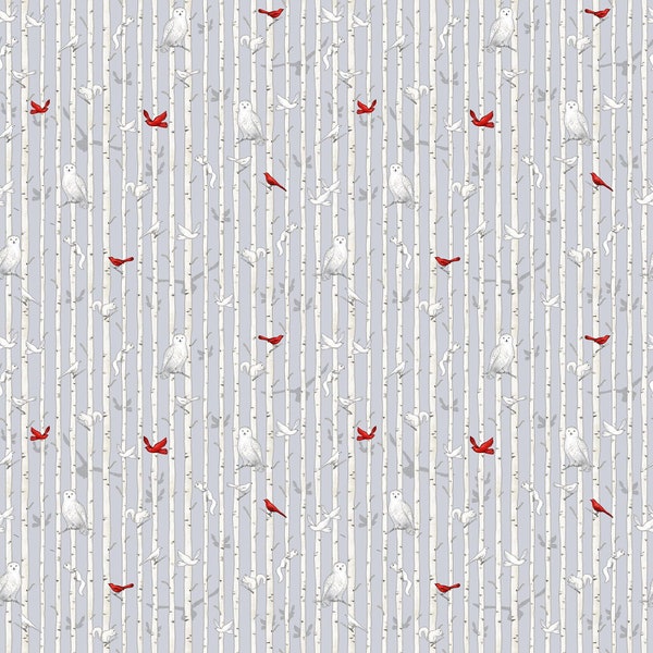 Winter White - Birch Stripe - By Rebecca Canale For Studio E Fabrics - Sold By The Continuous Yard - In Stock Ships Today