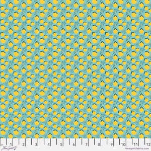 Floral Pets - Sky Lemons - Por Mia Charro para FreeSpirit Fabrics - Vendido cortado a medida y cortado continuo - En stock y enviado hoy