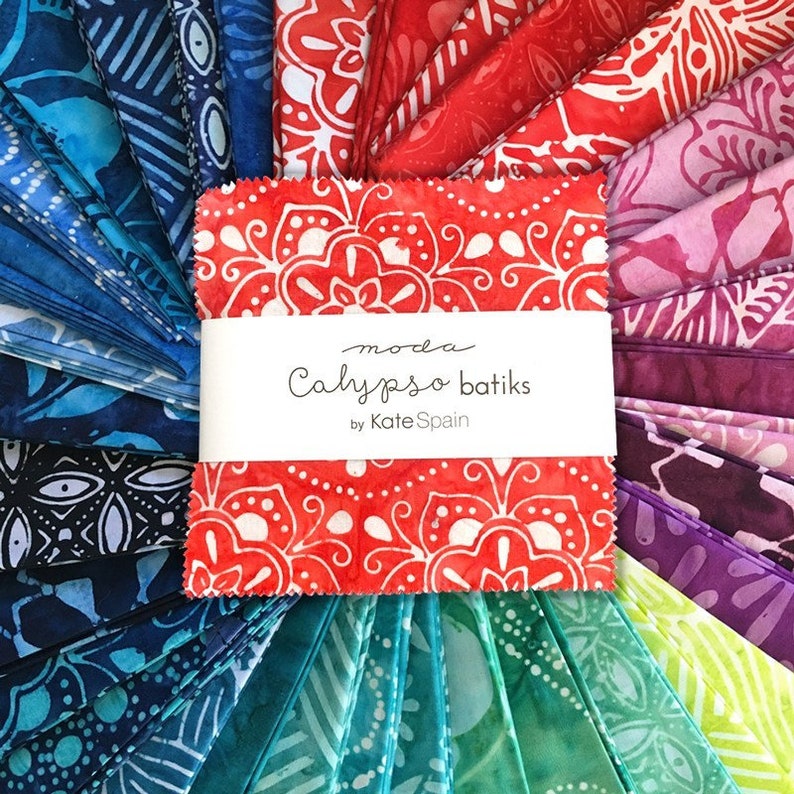 Paradise with Bandana Flowers Calypso Batiks Sold by the Yard and Cut Continuous Ships Today! by Kate Spain for Moda Fabrics