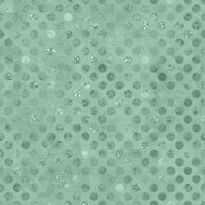 May include: A seamless digital pattern featuring a light sage green background with a repeating grid of circular dots. The dots exhibit a textured, metallic, or glittery finish in varying shades of green, creating a subtle contrast against the matte surface.