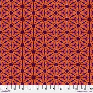 Kaleidoscope -  Gerbera, Flame - by Billy Reue for Free Spirit Fabrics - Sold By The Continuous Yard - In Stock, Ships Today