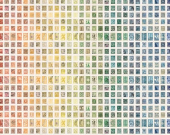 Tim Holtz Palette Multi - Multi Stamps - By Tim Holtz For FreeSpirit Fabrics - Sold By The Continuous Yard - In Stock And Ships Today