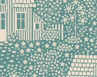 Tilda Hometown - Teal My Neighborhood - von Tilda Fabrics - Verkaufter Lagerbestand - Schiffe Heute