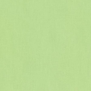 May include: A close-up of a plain, light green fabric. The material has a delicate, textured surface, with a fine weave pattern. The colour is a soft, pastel green, similar to new spring leaves.