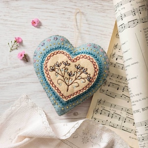 Felt Craft Kit - Embroidered Heart - By Corinne Lapierre - Sold By The Kit - In Stock And Ships Today