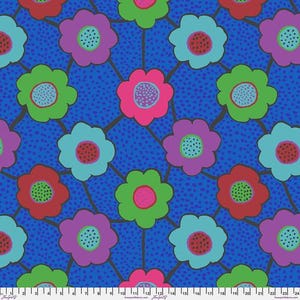 Kaffe Collective August 2025 - Blue Floral Connections - By Kaffe Fassett For Free Spirit Fabrics - Sold By The Yard - In Stock Ships Today