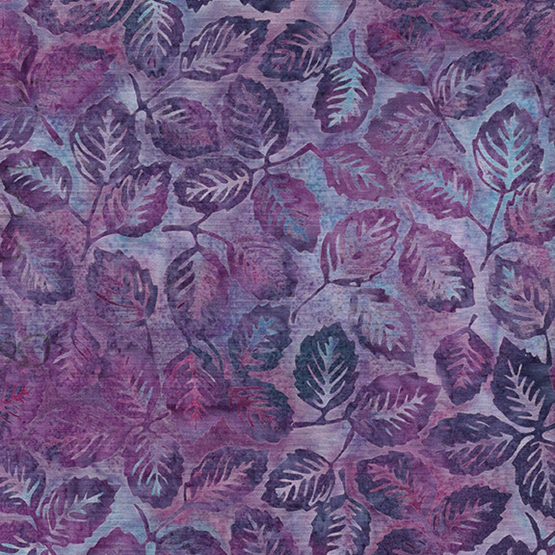 English Lavender Purple Leaves by Island Batiks Sold by Continuous Yard ...