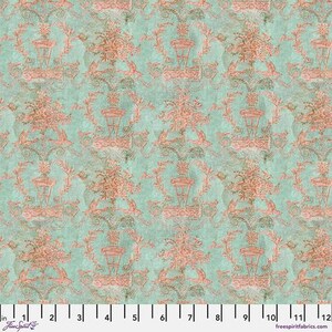 Tim Holtz Palette Teal - Teal Wallpaper - By Tim Holtz For FreeSpirit Fabrics - Sold By The Continuous Yard - In Stock And Ships Today