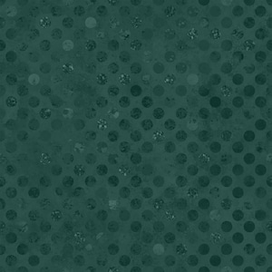 May include: A dark forest green fabric featuring a repeating pattern of circular polka dots. The dots exhibit a subtle, distressed, and textured appearance with varying shades of green, creating a layered visual effect across the entire surface.