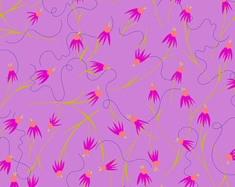 Wildflowers- Lilac Coneflower - By Alison Glass For Andover Fabrics - Sold By The Yard Cut Continuous - In Stock Ships Today