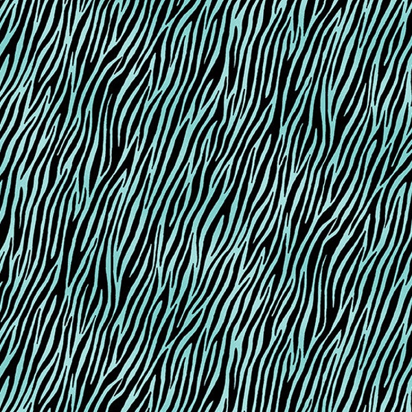 Jewel Tones - Teal Zebra - By Makower UK For Andover Fabrics - Sold By The Yard And Cut Continuous - In Stock And Ships Today