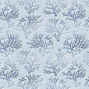 Cobalt Seas - Light Blue Coral - By Andrea Tachiera For Henry Glass Fabrics - Sold By The Continuous Yard - In Stock And Ships Today