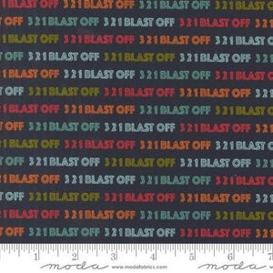 321 Blast Off - Night Sky Countdown - By Stacy Iest Hsu For Moda Fabrics - Sold By The Continuous Yard - In Stock And Ships Today