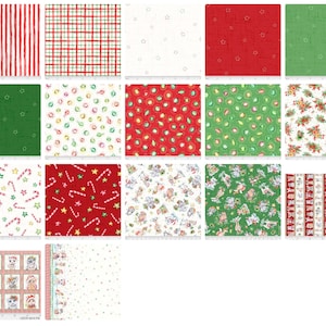 Little Darlings Christmas - Fat Quarter 17pc/bundle - by Sillier than Sally Designs for P&B Textiles - Sold By The Bundle - Ships Today