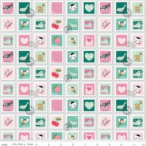 Mint For You - グレースタンプ - メリッサ・モーテンソン作、ライリー・ブレイク・デザインズ - ヤード単位で販売 - 在庫あり、本日発送