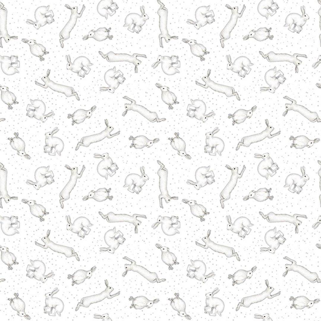 Winter White Rabbits by Rebecca Canale for Studio E Fabrics Sold by the ...
