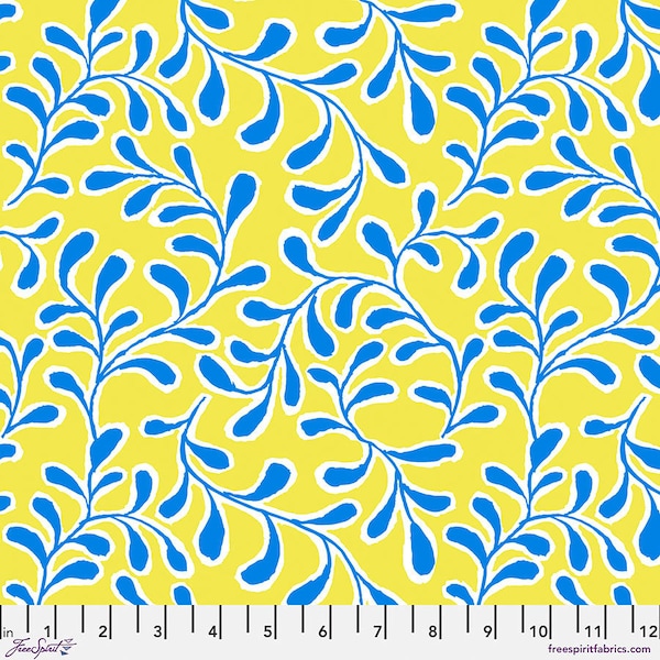 Kaffe Collective February 2023 - Yellow Twig - By Kaffe Fassett For Free Spirit Fabrics - Sold By Yard - In Stock Ships Today