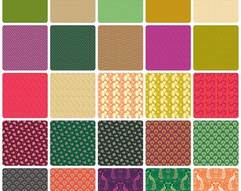 Wild Abandon - Fat Quarter 28pc/Bundle - By Heather Bailey For FIGO Fabrics - Sold By The Bundle - In Stock And Ships Today