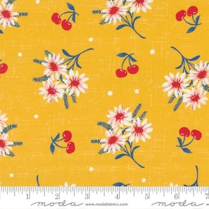 Julia - Cherry Daisy - By Crystal Manning For Moda Fabrics - Sold By The Continuous Yard - In Stock Ships Today