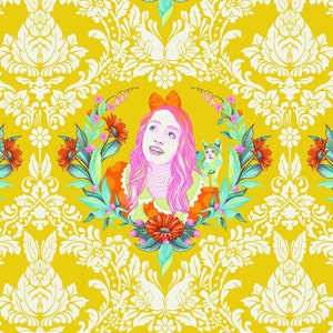 Curiouser & Curiouser - Alice, Sugar - by Tula Pink for Free Spirit Fabrics - Sold by Continuous Yard - In Stock Ships Today