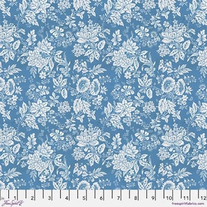 Tim Holtz Palette Blue - Blue Tapestry - By Tim Holtz For FreeSpirit Fabrics - Sold By The Continuous Yard - In Stock And Ships Today