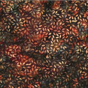 Bali Batiks - Brownie Foliage - By Hoffman Fabrics - Sold by the Yard And Cut Continuous - In Stock And Ships Today