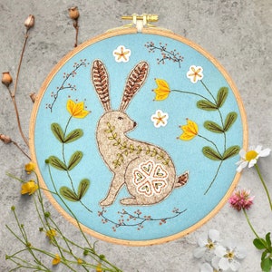 Felt Hoop Kit - Wild Hare Applique - By Corinne Lapierre - Sold By The Kit - In Stock And Ships Today