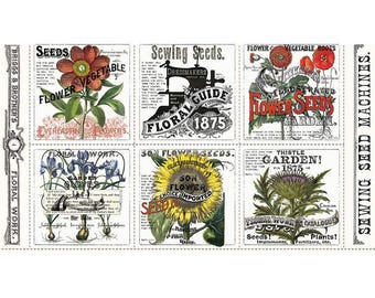 Sewing Seeds III - 24" Garden Patch Panel - door J. Wecker Frisch voor Riley Blake Designs - per stuk verkocht - op voorraad, verzending vandaag!