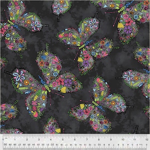 Goodness Gracious - Charcoal Be Free - By Laura Heine For Windham Fabrics - Sold By Yard Cut Continuous - In Stock And Ships Today