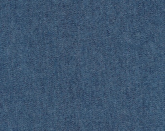 Indigo Denim 8oz - 56" Light Indigo Wash - By House Of Denim For Robert Kaufman Fabrics - Sold by the Yard - In Stock and Ships Today