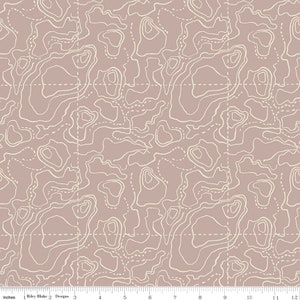 Wildwood Wander - Taupe Topographic - By Katherine Lenius For Riley Blake Designs - Sold By The Continuous Yard - In Stock And Ships Today