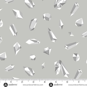 Stillbild - Grå kristaller - Av Libs Elliot För Andover Fabrics - Säljs per löpande meter - I lager Skickas idag