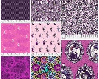 Night Shade - Fat Quarter 8pc/bundle - By Tula Pink For FreeSpirit Fabrics - Sold By The Bundle - In Stock And Ships Today