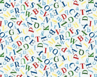 Cose che vanno dalla A alla Z - Lancio di lettere multiple - Di Hoffman Fabrics - Venduto a metro continuo - Disponibile, spedizione oggi