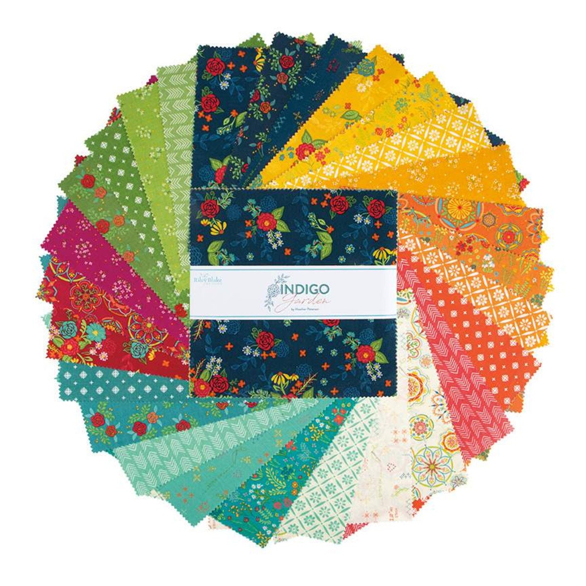 Sewing Indigo Garden Riley Blake 5 Stacker 42 Precut Fabric Quilt ...