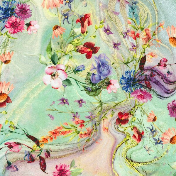 Misty Garden - Meadow Flowers - By Lara Skinner For Robert Kaufman Fabrics - Sold By The Yard Cut Continuous - In Stock, Ships Today