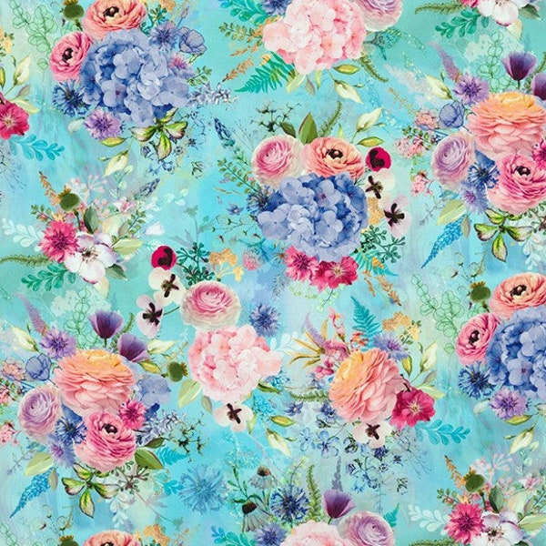 Misty Garden - Larkspur - By Lara Skinner For Robert Kaufman Fabrics - Sold By The Yard Cut Continuous - In Stock, Ships Today