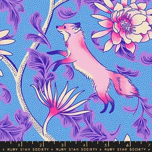 Glow Garden - Lindley Blue Fox Bloom - By Sarah Watts For Ruby Star Society - Sold By The Continuous Yard - In Stock Ships Today