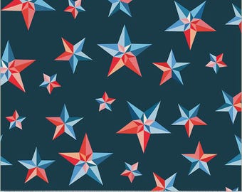 Cross Country 108 "Rückseite - Marine Sterne - von Tamara Kate für Windham Fabrics - Verkauft im Kontinuierlichen Yard - Auf Lager Schiffe heute