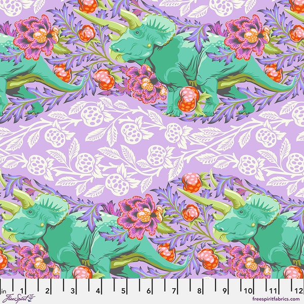 Roar! - Mist Trifecta - By Tula Pink For FreeSpirit Fabrics - Sold By The Continuous Yard - In Stock And Ships Today!