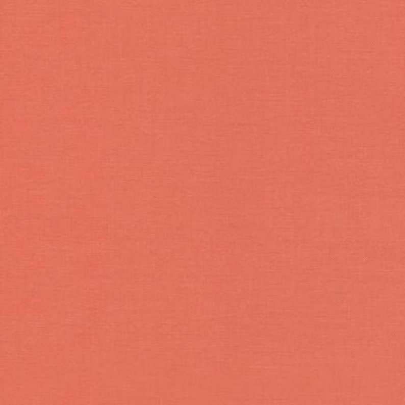 Sold by the Yard and Cut Continuous Solid Fabric Kona Cotton Nectarine k001-496