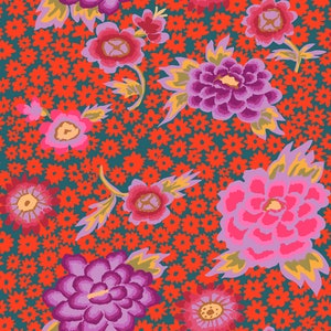 Kaffe Collective February 2022 - Red Charlotte - By Kaffe Fassett For Free Spirit Fabrics - Sold By The Yard - In Stock Ships Today