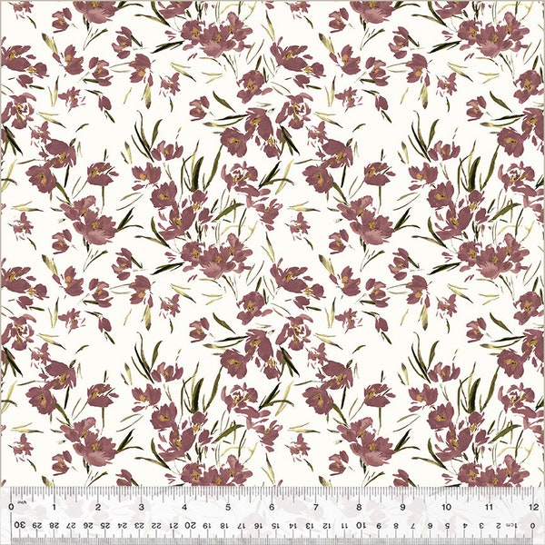 Perennial - Ivory Peony Tulip - By Kelly Ventura For Windham Fabrics - Sold By The Continuous Yard - In Stock and Ships Today