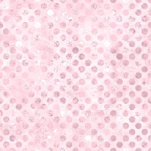 May include: A repeating pattern featuring light pink circles arranged in a grid on a textured, pale pink background. The circles exhibit varying degrees of opacity and metallic-like sheen, creating a soft, layered visual effect across the surface.