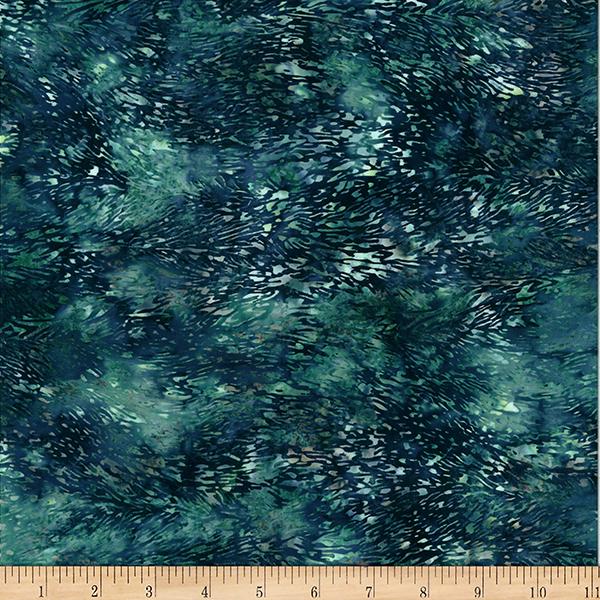 Woodland Batiks - Teal Fur Texture - by McKenna Ryan for Hoffman Fabrics - Sold By Yard And Cut Continuous - In Stock Ships Today