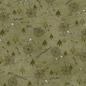 Les montagnes vous appellent - Green Mountain Trail - Par Janet Rae Nesbitt pour Henry Glass & Co. - Vendu par yard continu - En stock