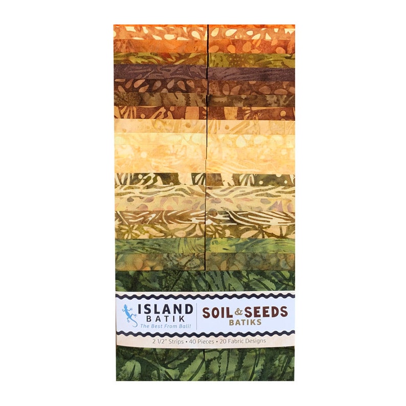 Soil and Seeds Batiks Island Batik 2.5 Stripe Bundle 40 pieces
